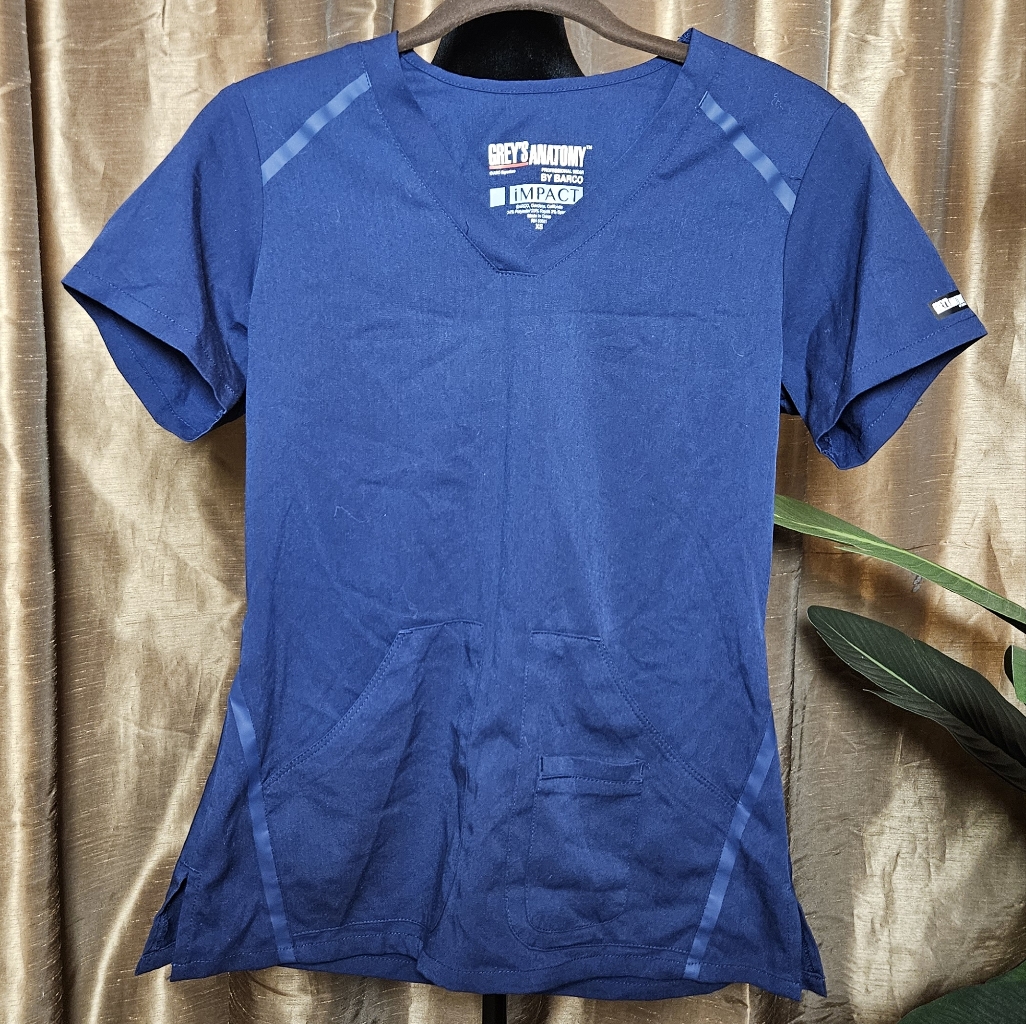 Barco Uniform Greys Anatomy Women's Blue Scrub Top Sz:Xsmall
